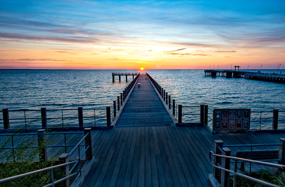 Greeting the Sun: OB Fishing Dock

